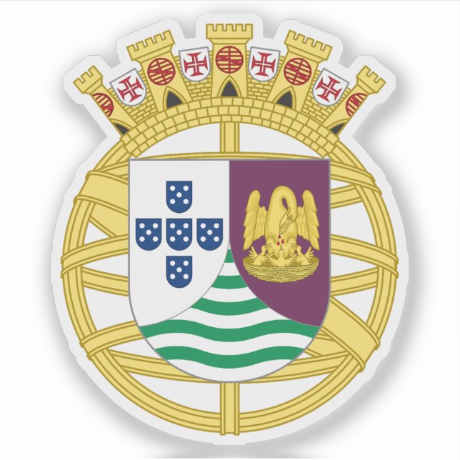 Adesivo Casaco de armas temporárias em Angola (1934) (Frente)