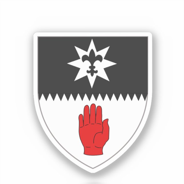 Adesivo Casaco de Arms of County Tyrone, Irlanda Norte (Frente)