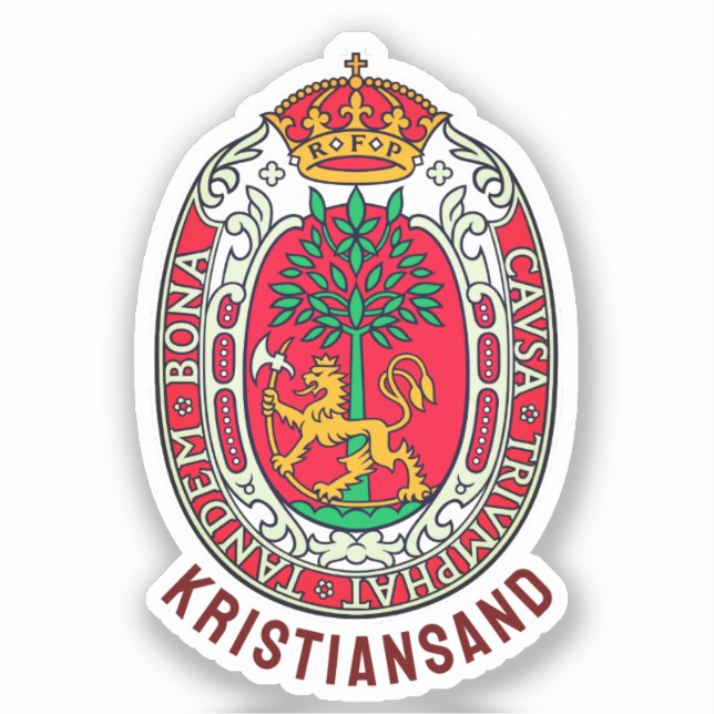 Adesivo Casaco de Braços de Kristiansand, NORWAY (Frente)