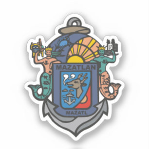 Adesivo Casaco de Braços de Mazatlán, Sinaloa (MX)