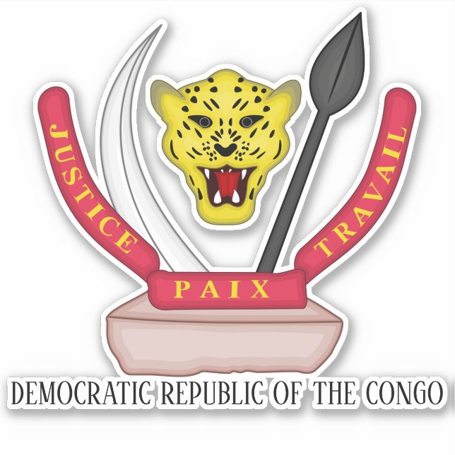 Adesivo Casaco Nacional da República Democrática do Congo (Frente)