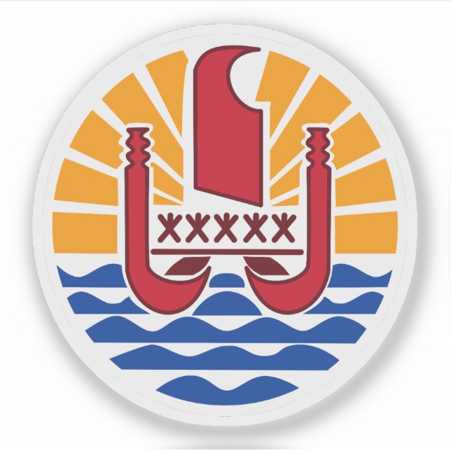 Adesivo Casacos de braços da Polinésia Francesa (Frente)