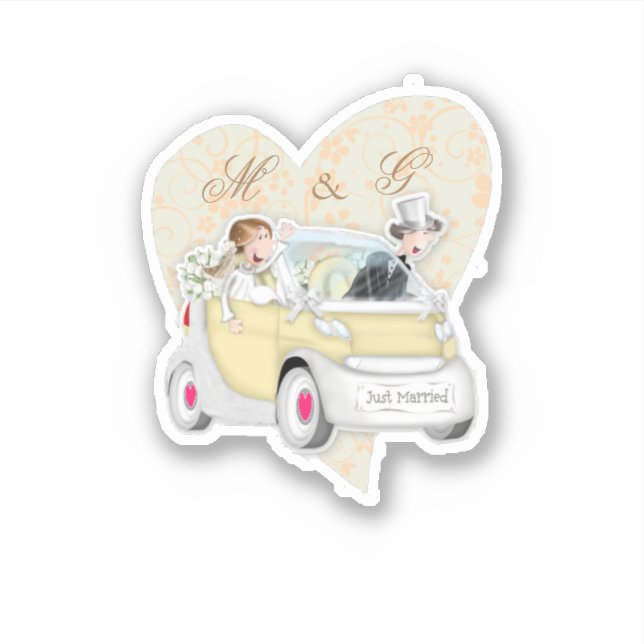 Adesivo Casado com as suas cartas de nome (Frente)