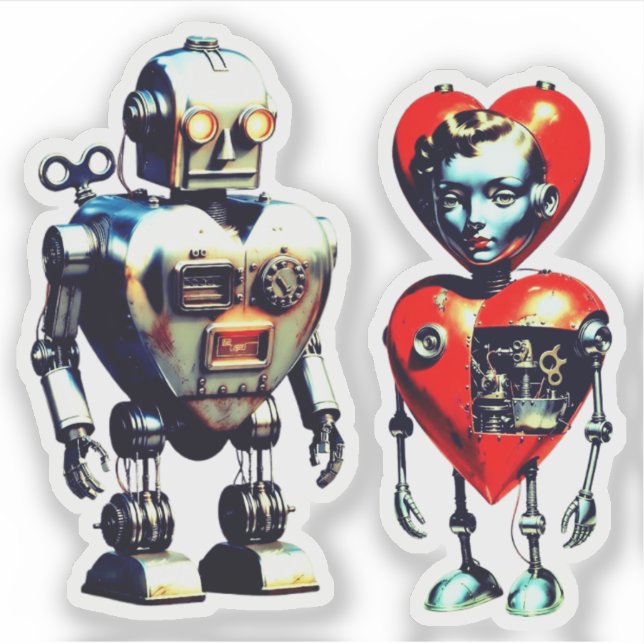 ADESIVO CASAIS DE ROBÔS DO AMOR (Frente)