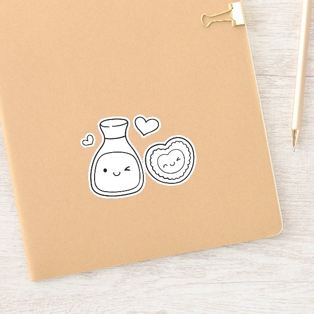 Adesivo casais de soja, soja e sushi (Notebook)