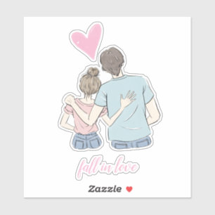 Adesivo Casal apaixonado por personalizável