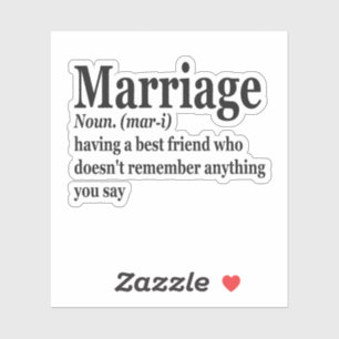 Adesivo Casal Engraçado Definição do Casamento Esposa do M