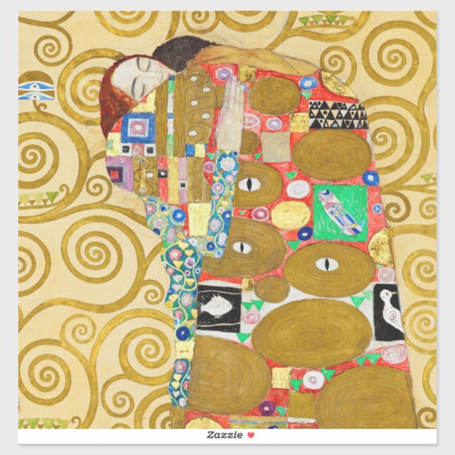Adesivo Casal Gustav Klimt Fulfillment Nouveau (Folha)