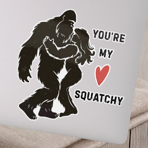 Adesivo Casal Romântico Divertido BigFoot “Você é Meu Squa
