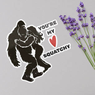 Adesivo Casal Romântico Divertido BigFoot “Você é Meu Squa