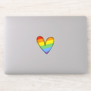 Adesivo Casamento Cardíaco LGBTQ do Orgulho Rainbow