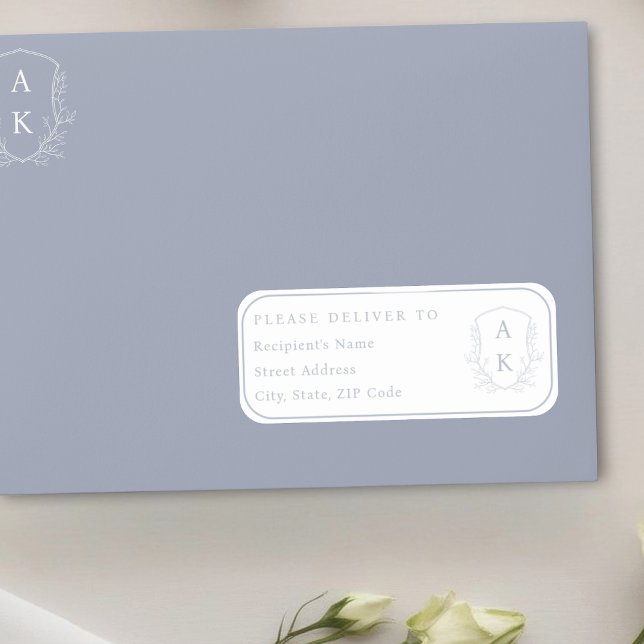 Adesivo Casamento Crest Nome individual endereço e selos (Criador carregado)