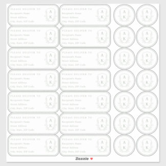 Adesivo Casamento Crest Nome individual endereço e selos