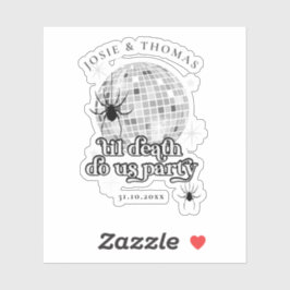 Adesivo Casamento de Aranhas e Bola de Disco Retro Hallowe