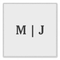 Casamento de Monogramas Black White Minimalist 202