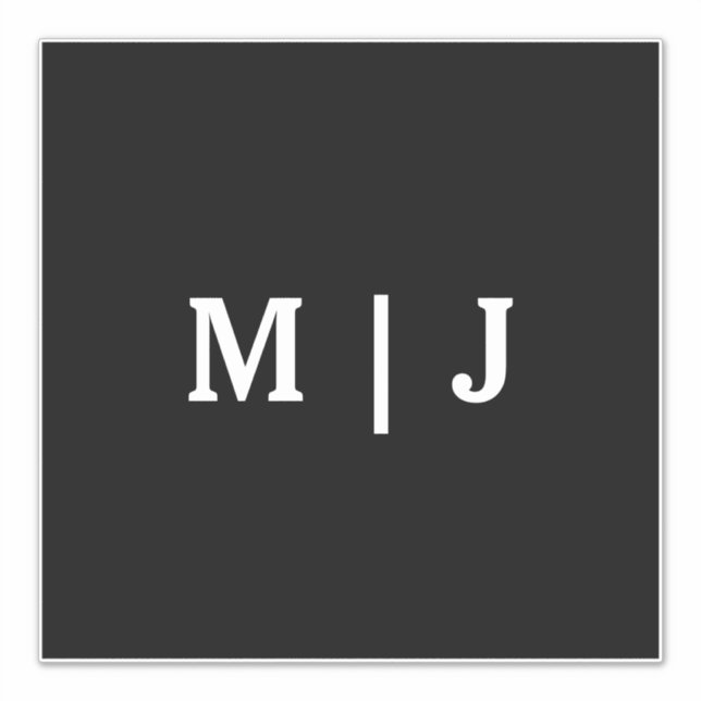 Adesivo Casamento Mínimo Simples Preto Branco (Frente)