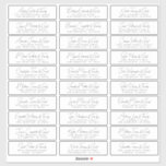Adesivo Casamento Simples Nomes e Endereços de Convidados<br><div class="desc">Composto de sans serif simples e tipografia de script lúdico. Estes elementos são simples,  elegantes e modernos. Isto tem 30 adesivos menores numa folha. Este foi projetado pelo White Paper Birch Co. exclusivo para Zazzle. Disponível aqui: http://www.zazzle.com/store/whitepaperbirch</div>