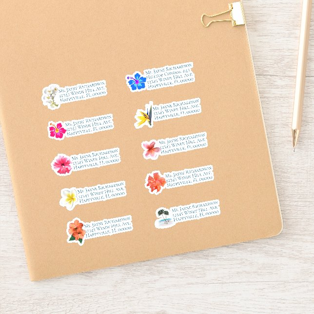 Adesivo Casamento tropical de endereço de correspondência  (Notebook)