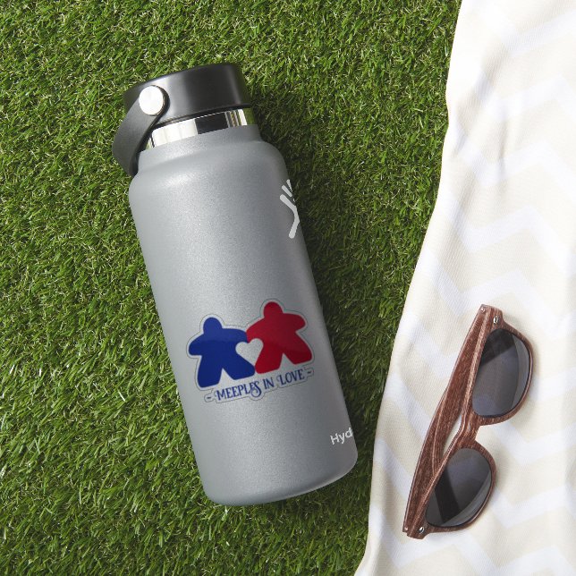 Adesivo Casas apaixonadas, vinil azul e vermelho (HydroFlask Insitu)