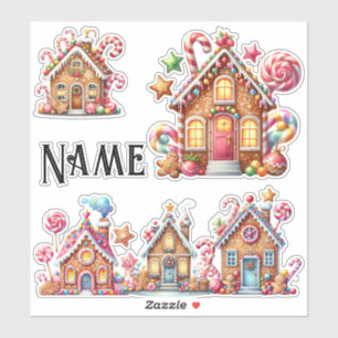 Adesivo Casas personalizadas de pão de Natal