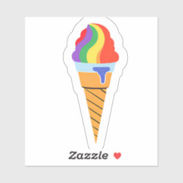 Adesivo Casquinha de sorvete arco-íris