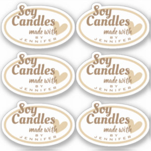 Adesivo Castanhas e Brancas Feitas com Amor Velas Bege