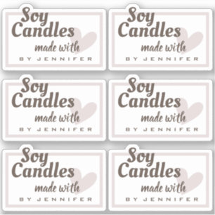 Adesivo Castanho Russo Feito com Amor Velas Naturais Do Co