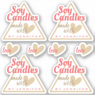 Adesivo Castanho Vermelho bonito feito com velas de soja c