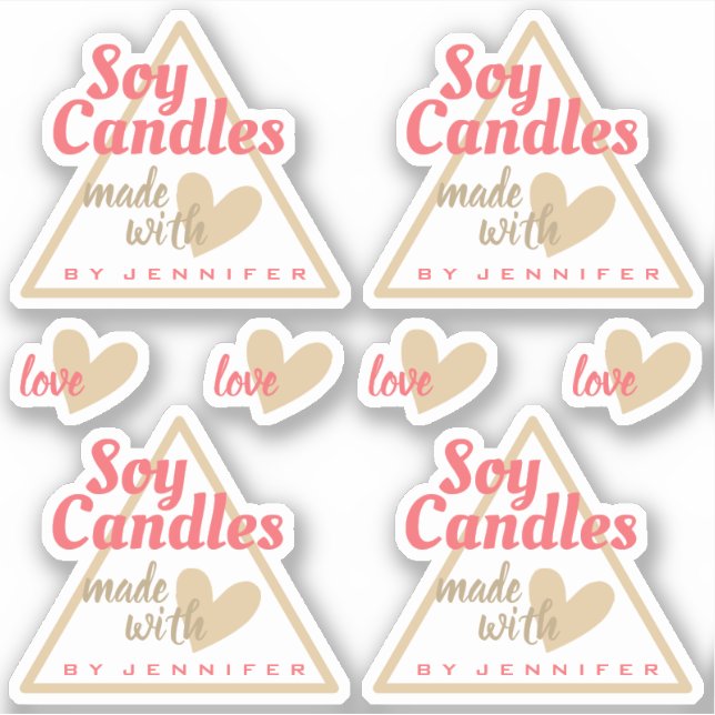 Adesivo Castanho Vermelho bonito feito com velas de soja c (Frente)