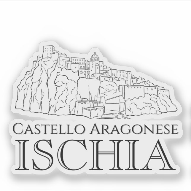 Adesivo Castello Aragonese, Ischia Travel (Frente)