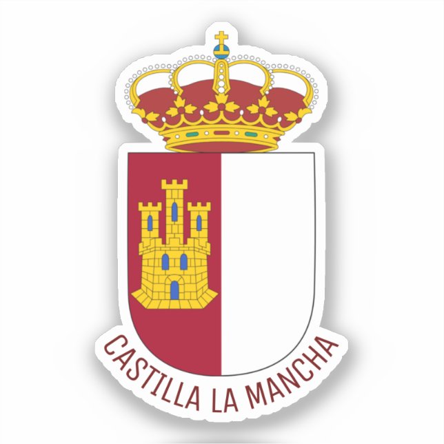 Adesivo Castilla La Mancha casaco de armas - Espanha (Frente)