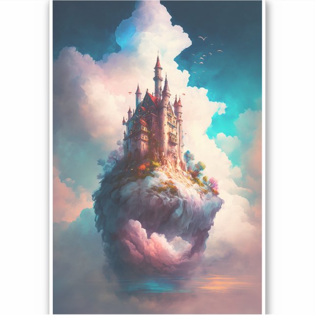 Adesivo Castle Sky Clouds Fantasy Art Sticker (Frente)
