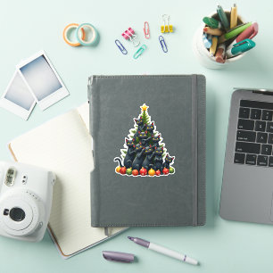 Adesivo Cat Alojou Férias Gratas e Engraçadas Árvore Natal