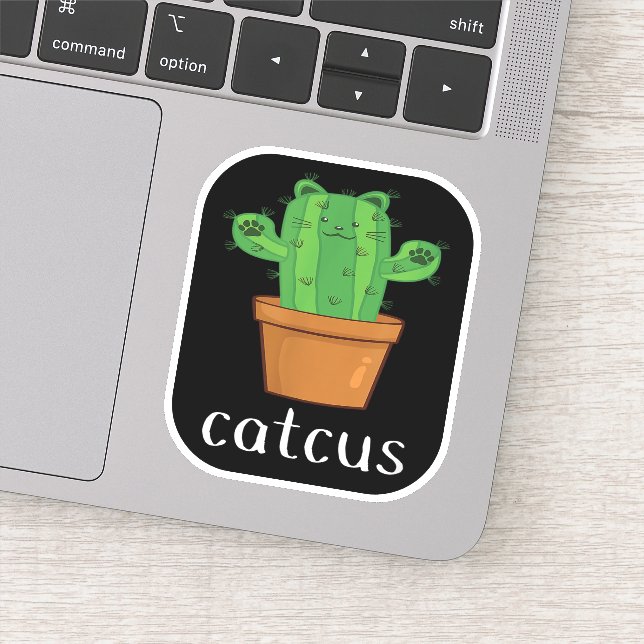 Adesivo CAT CACTUS - Gato Engraçado CATCUS (Detalhe)