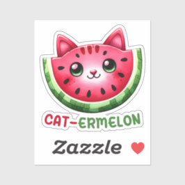 Adesivo Cat-ermelon Funny Cat Watermelon Pun