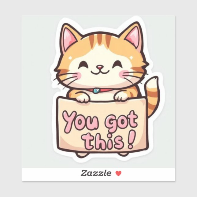 Adesivo Cat Holding a Sign (Folha)