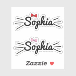 Adesivo Cat Name Sticker | Name Sticker For Kids Sticker 