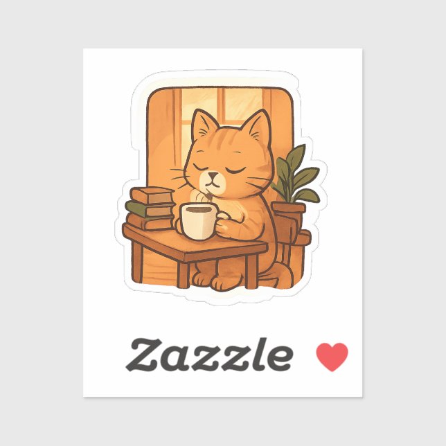 Adesivo  Cat Quiet but Focused (Folha)