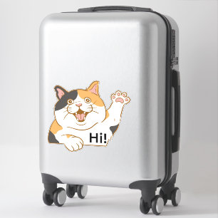 Adesivo Cat Say Hi Vinyl Sticker, Cat Sticker