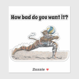 Adesivo Cat Warrior Beach Voleibol Fantasy Art Sticker