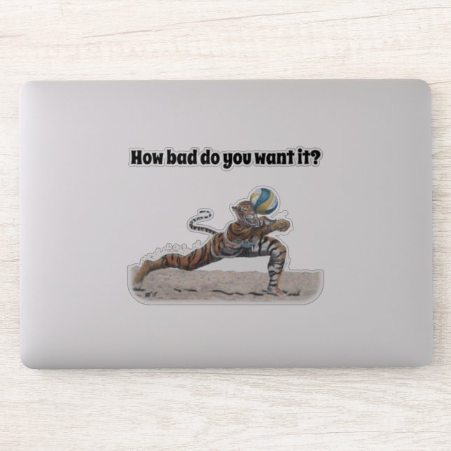 Adesivo Cat Warrior Beach Voleibol Fantasy Art Sticker (Computador)