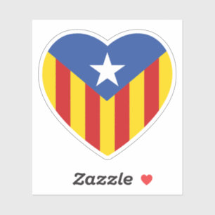 Adesivo Catalan Flag Heart