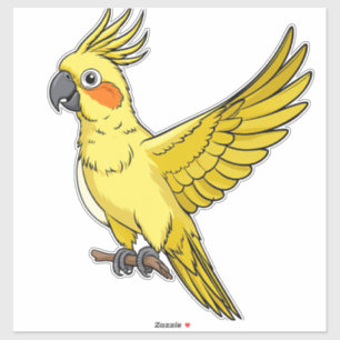 Adesivo Catatuo Amarelo Alegre Desenho Animado