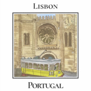 Adesivo Catedral, Bonde Amarelo, Lisboa Portugal