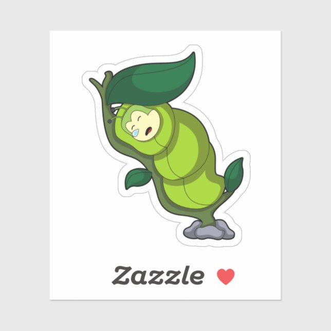 Adesivo Caterpillar at Sleeping with Leaf (Folha)