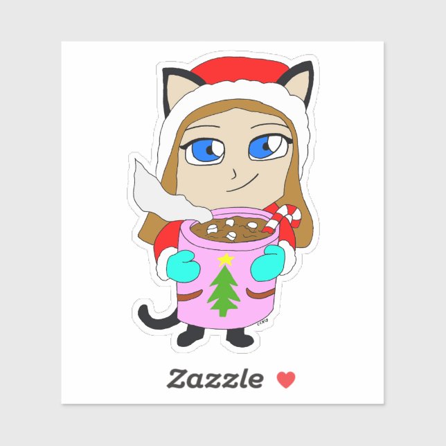 Adesivo catgirl chibi (Folha)