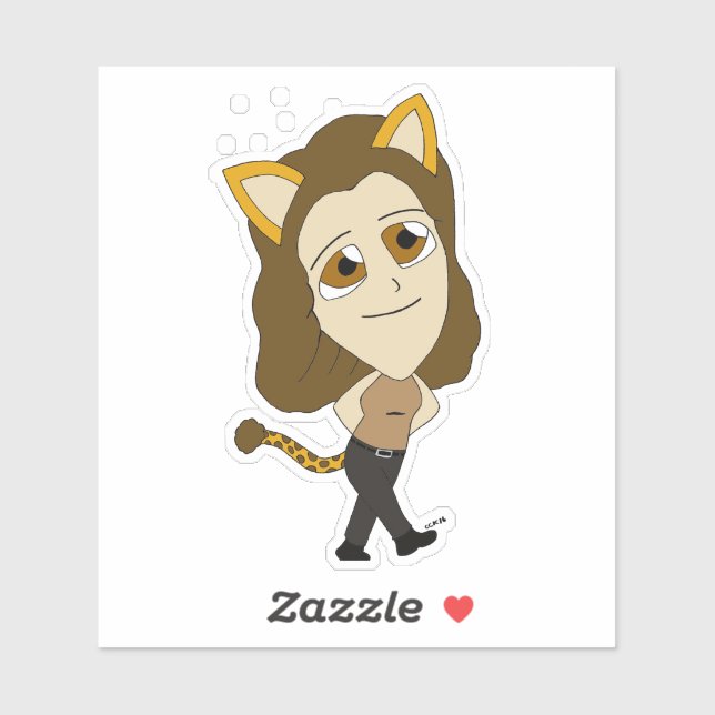 Adesivo catgirl chibi (Folha)