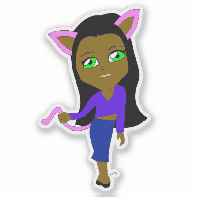 Adesivo catgirl chibi (Frente)