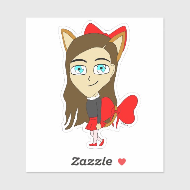 Adesivo catgirl chibi (Folha)
