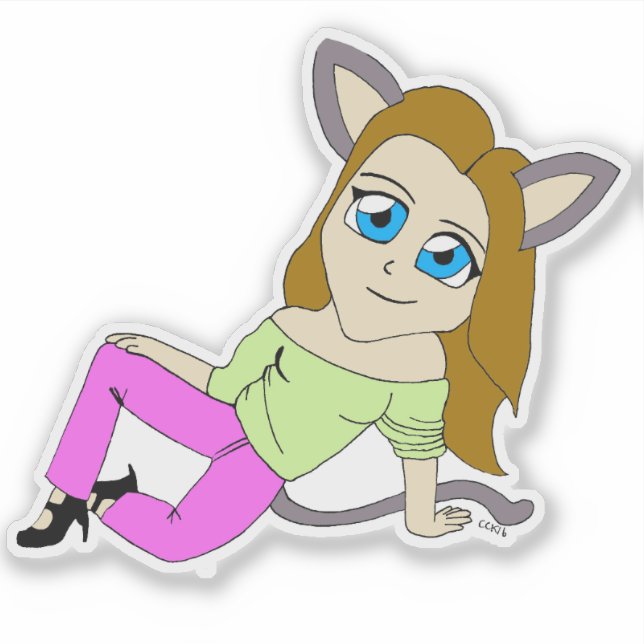 Adesivo catgirl chibi (Frente)
